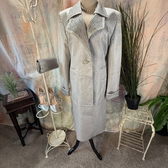 VTG📌 She's Line Exquisite Formal -Mother Bride/ Groom -Evening Skirt Suit - Picture 1 of 16
